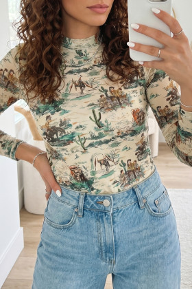Green Long Sleeve Tops