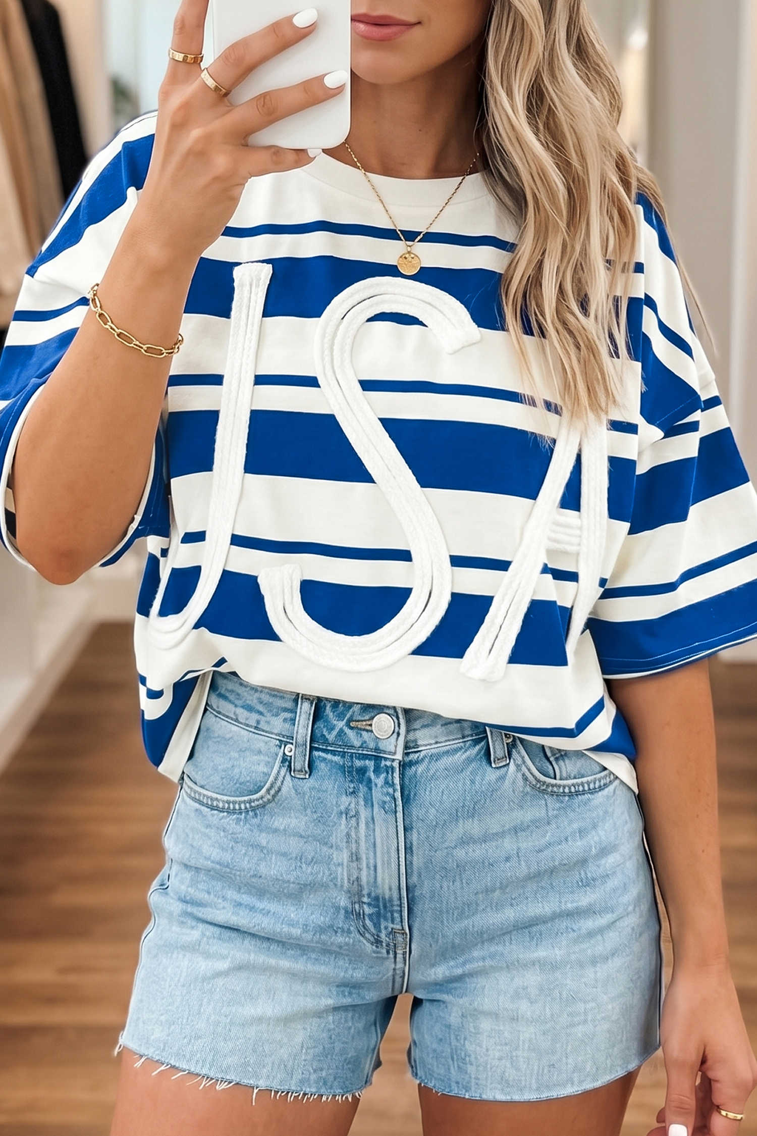 Blue Stripe Tops & Tees