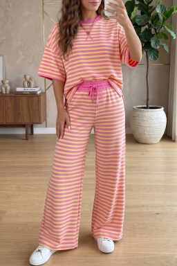 Pink Stripe Pant Sets