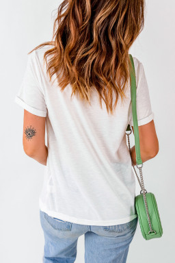 White Graphic Tees