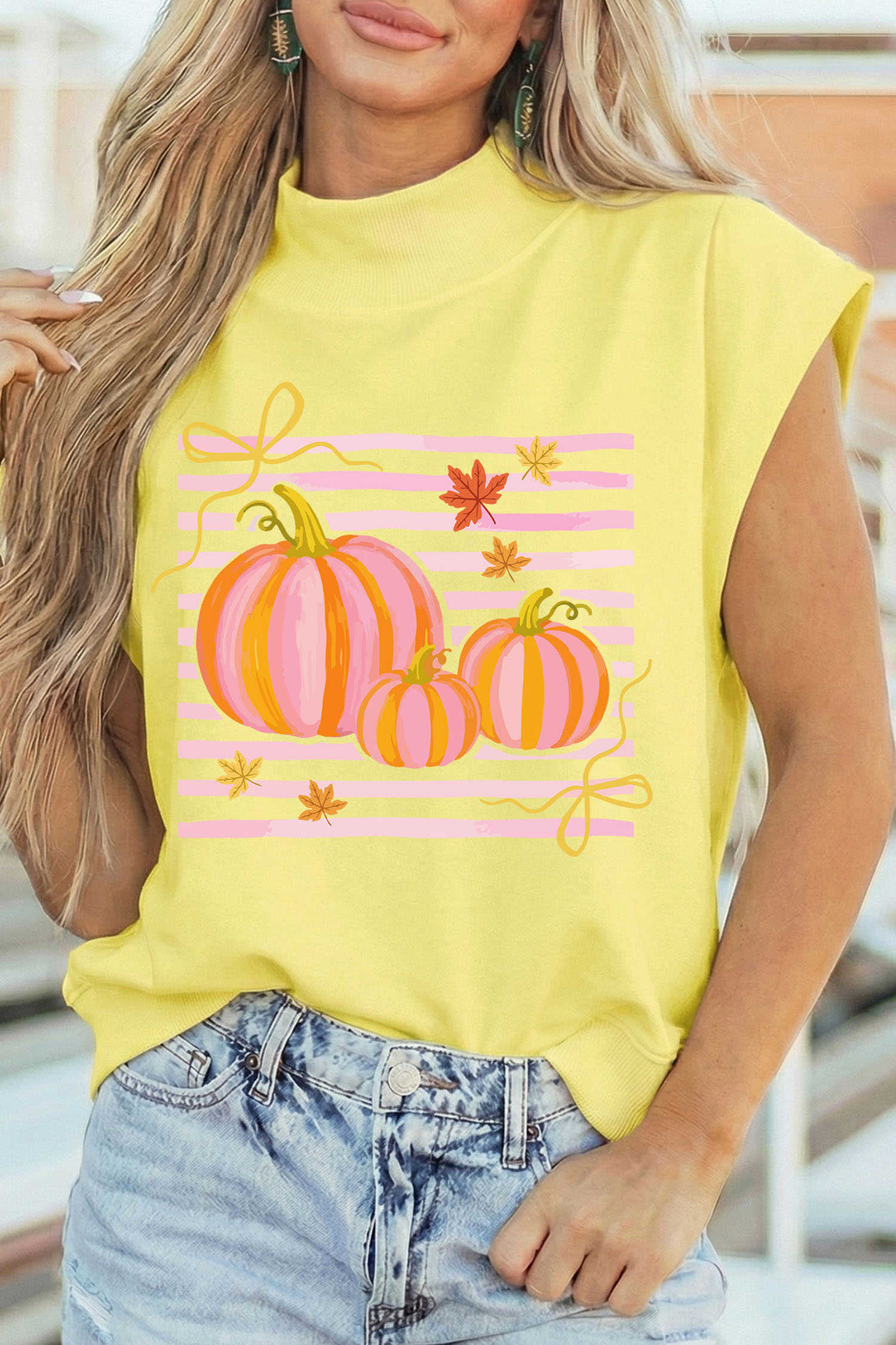 Yellow Graphic Tees