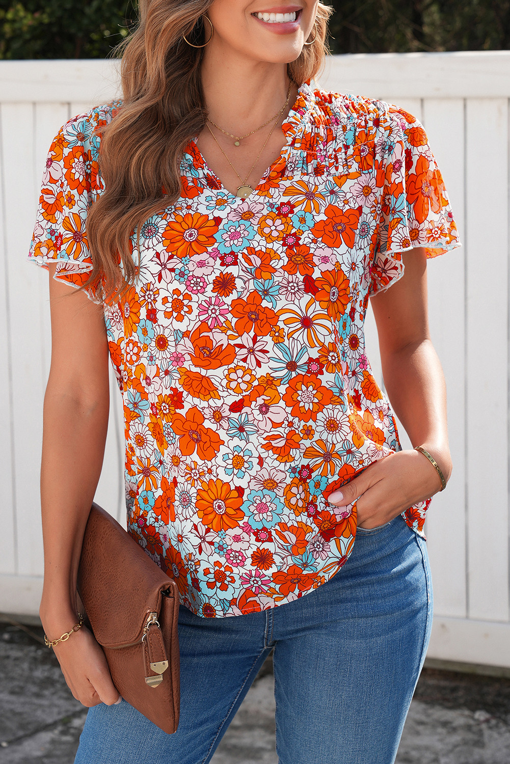 Orange Blouses & Shirts