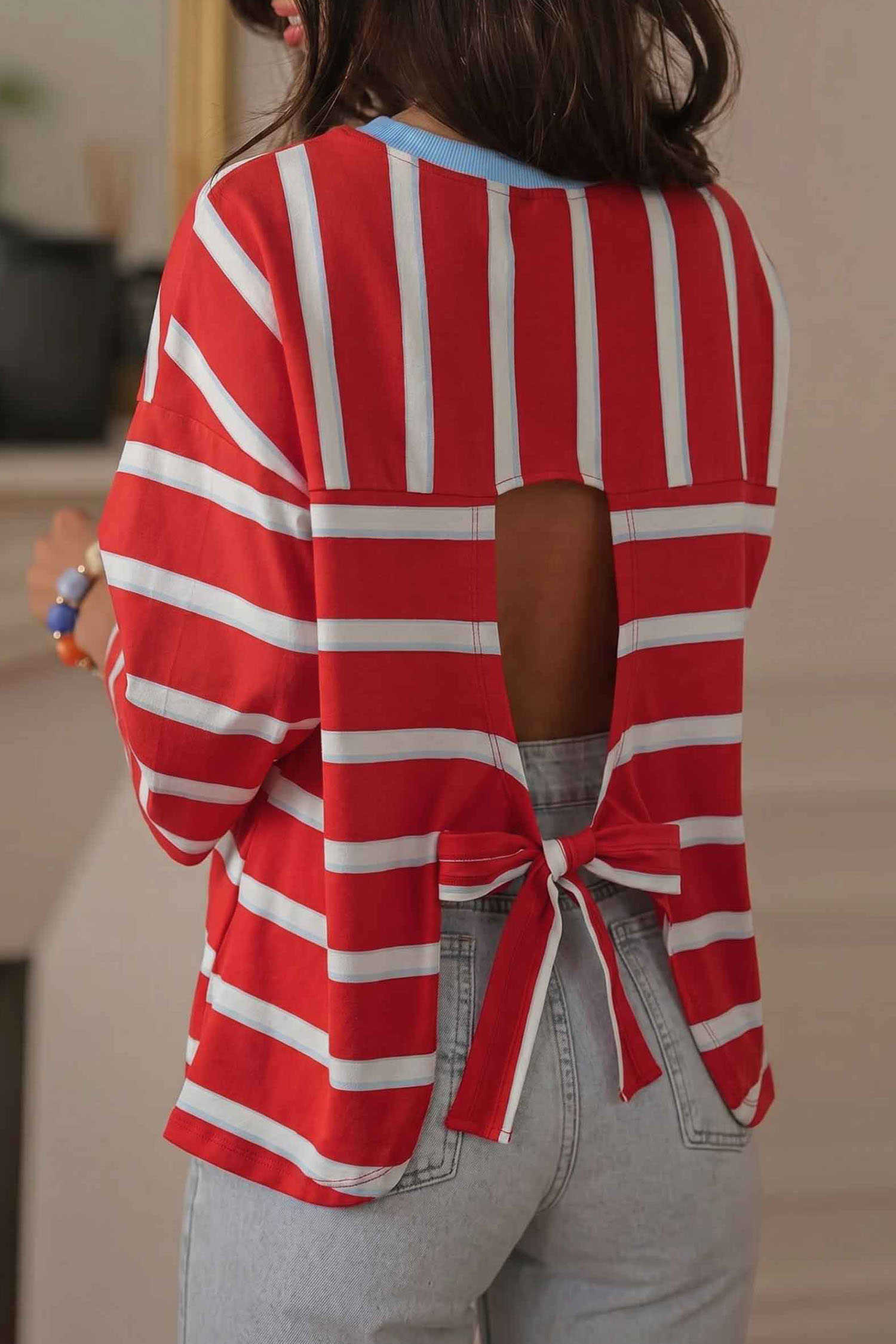 Racing Red Long Sleeve Tops