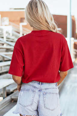 Racing Red AL/ ALABAMA Double Side Printed High Neck Reversible Tee