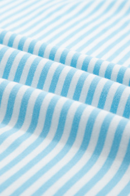 Sky Blue Stripe Oversize Mock Neck Sweatshirt and Shorts Set