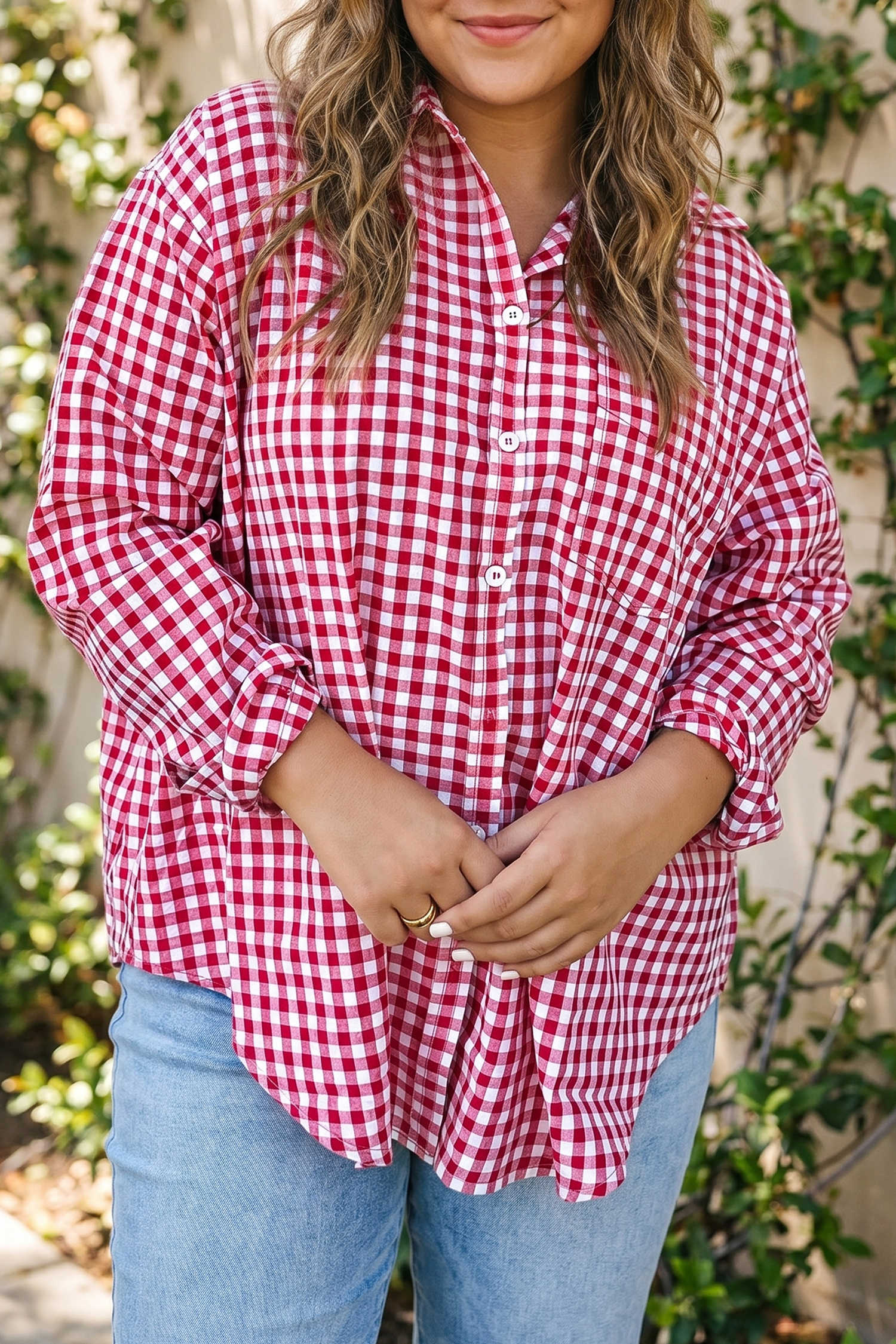 Red Plus Size Blouses & Shirts