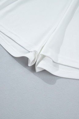 Rose Stripe Colorblock Trim Polo Tee Drawstring Mini Skort 2pcs Set