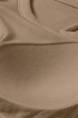 Dark Khaki Slim Ribbed Padded Tank Top
