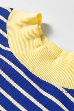 Blue Stripe Long Sleeve Tops