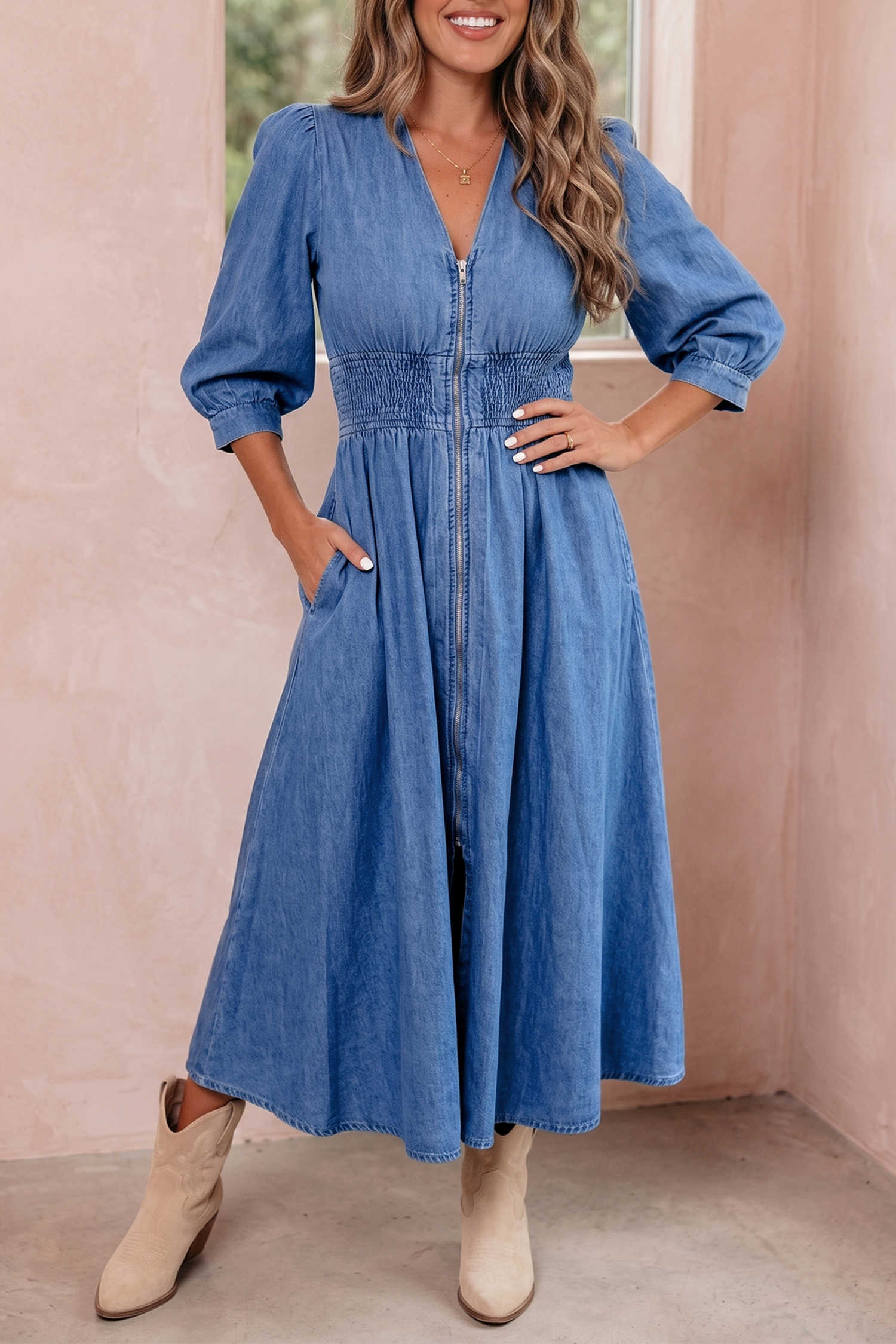 Blue Midi Dresses