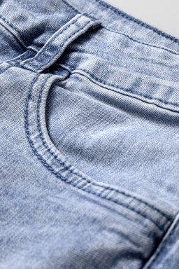 Beau Blue Turn-up Cuffs Womens Loose Jeans