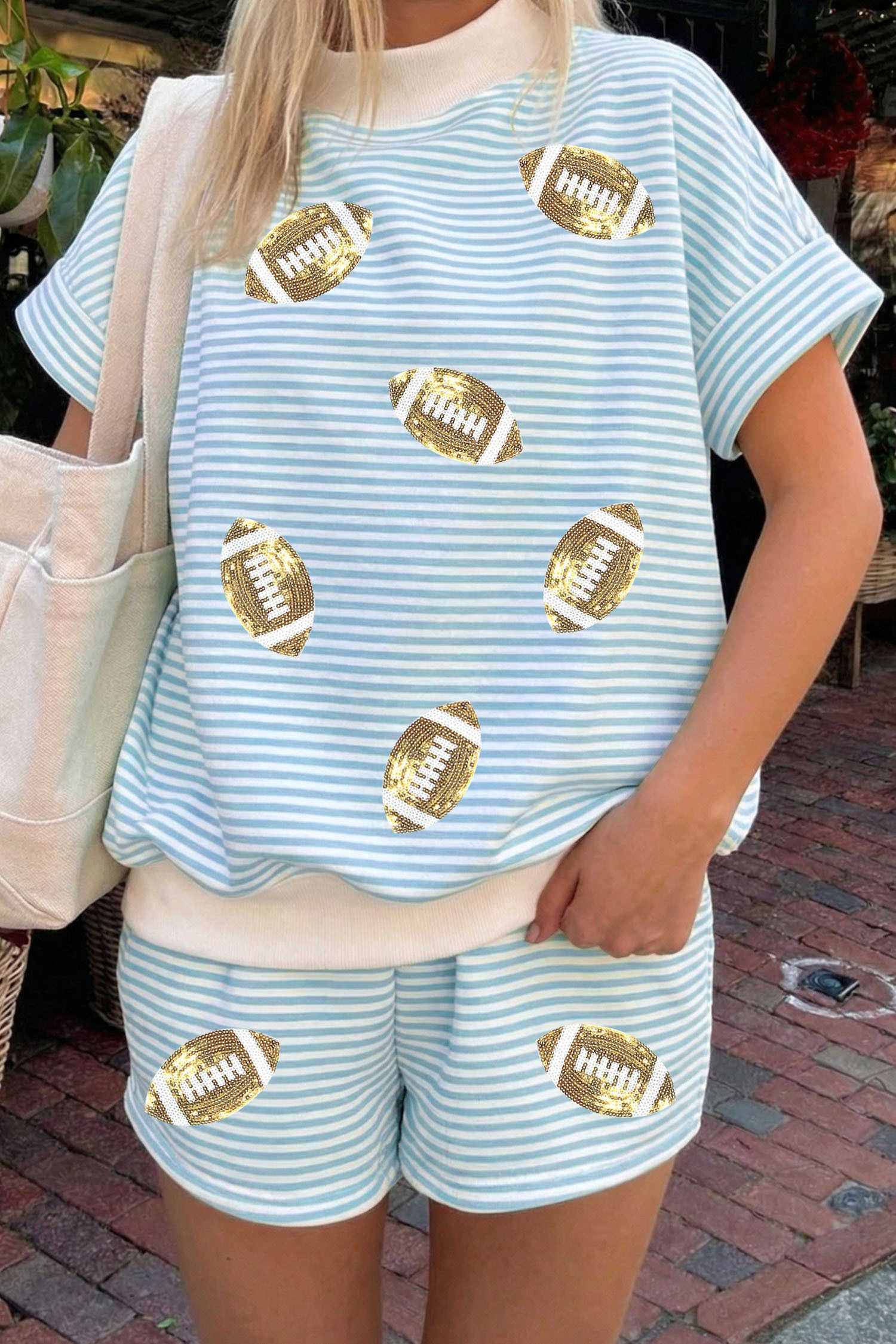 Sky Blue Stripe Graphic Sets