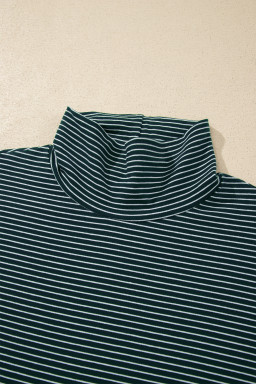 Green Stripe Long Sleeve Tops