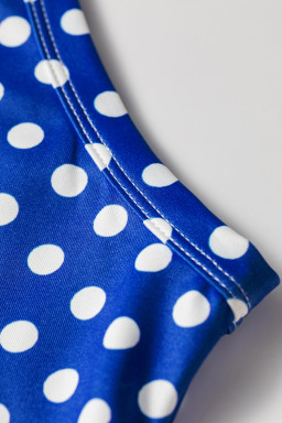 Blue Polka Dot Print Slim Tank Loose Pants 2pcs Outfit