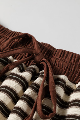 Brown Stripe Two Piece Dresses