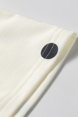 Beige Polka Dot Print Crossed Seam Detail Oversize Tee