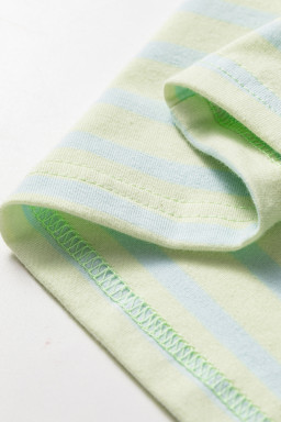 Green Stripe Striped Round Neck Short Sleeve Casual Shift T-Shirt