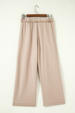 Smoke Gray Mineral Wash Drawstring Retro High Waist Wide Leg Western Pants