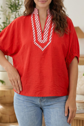 Fiery Red Blouses & Shirts
