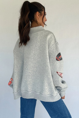 Light Grey Graphic Sweatshirts