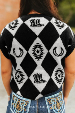 Black Short Sleeve Sweaters