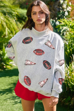 Light Grey Graphic Sweatshirts