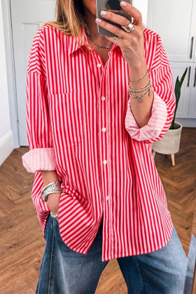 Red Stripe Blouses & Shirts