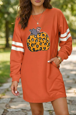 Orange Graphic Dresses