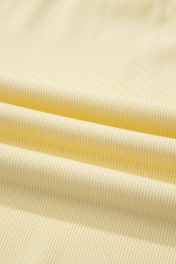 Yellow Cream Slim Ribbed Tank Top and Sweatpants Set
