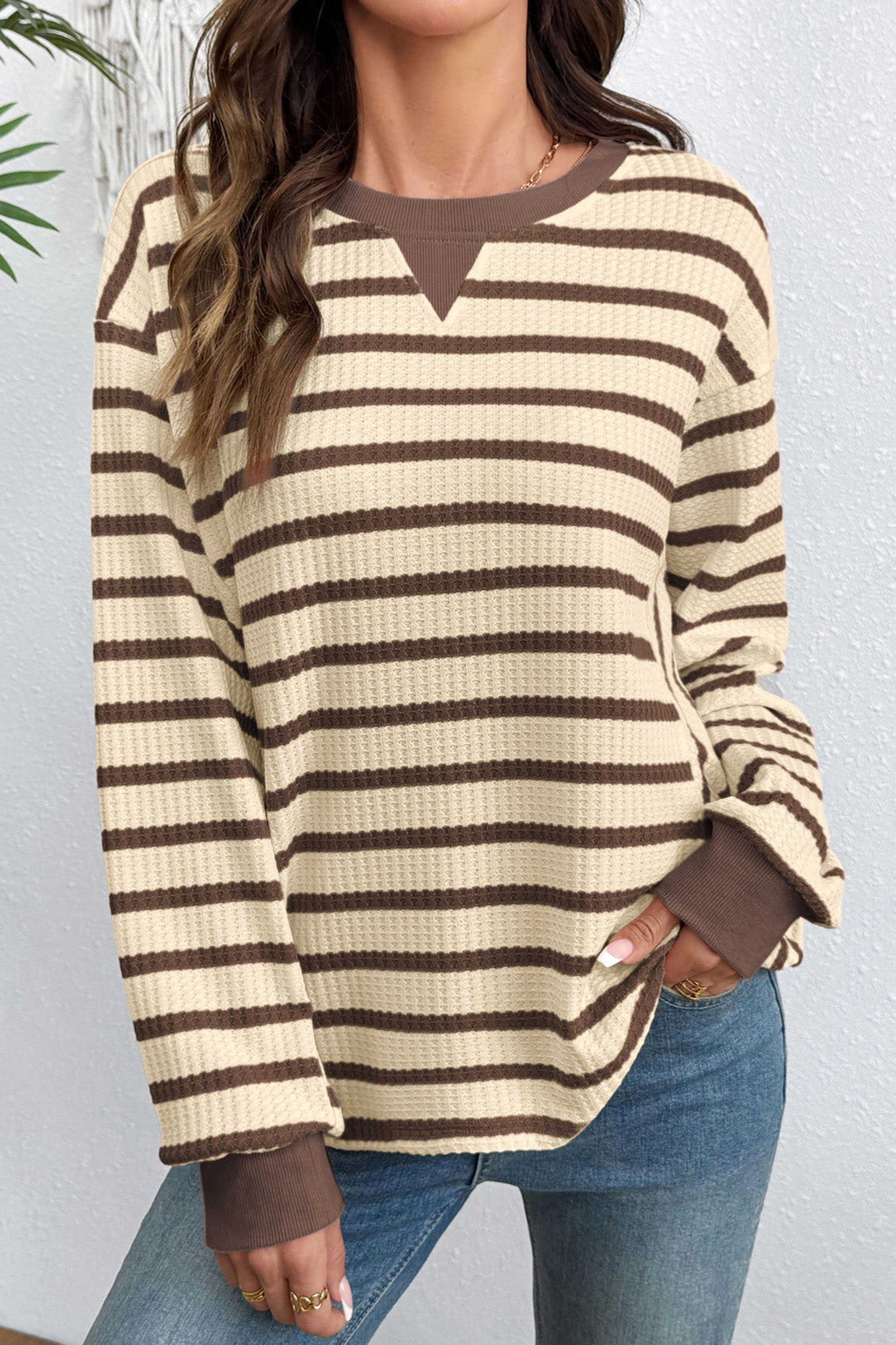 Brown Stripe Sweatshirts & Hoodies