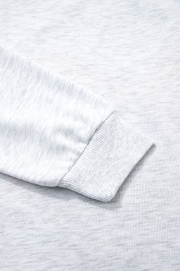 Light Grey Embroidered Football Bow Back Long Sleeve Sweatshirt