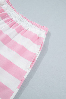 Pink Stripe Short Sets