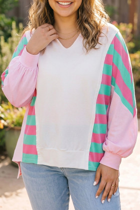 White Plus Size Long Sleeve Tops