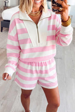 Pink Stripe Short Sets