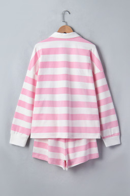 Pink Stripe Short Sets