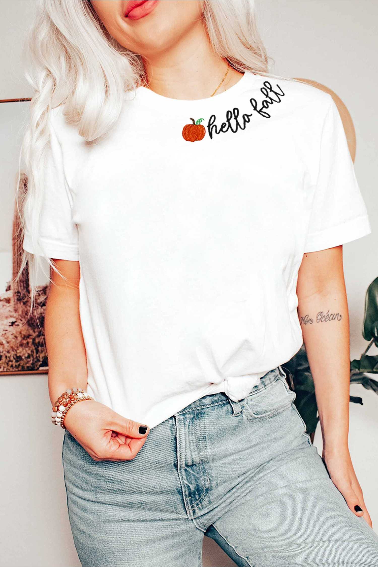 White Graphic Tees