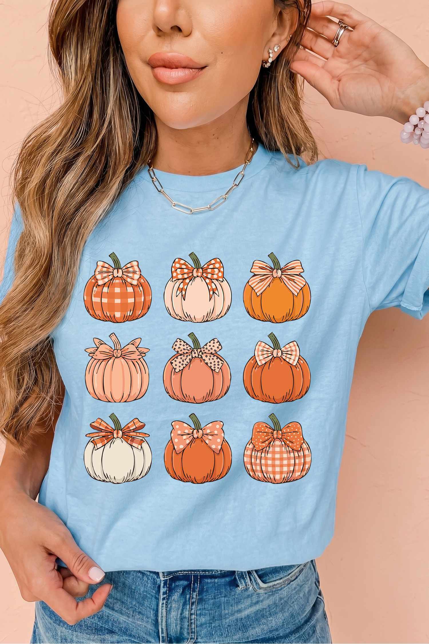Light Blue Graphic Tees
