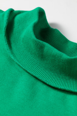 Bright Green Oversize Drop Shoulder Reversible Mock Neck Sweatshirt