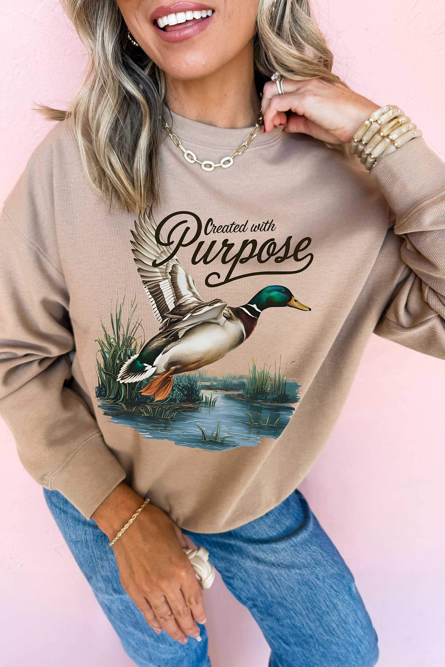 Khaki Graphic Sweatshirts
